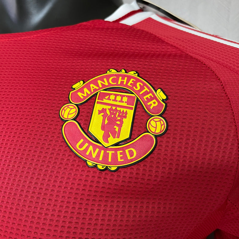 Manga longa Manchester United Home  24/25 Modelo Jogador