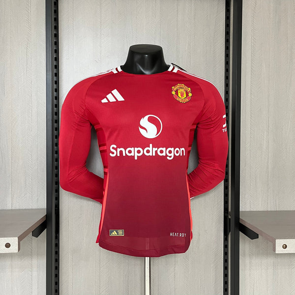 Manga longa Manchester United Home  24/25 Modelo Jogador