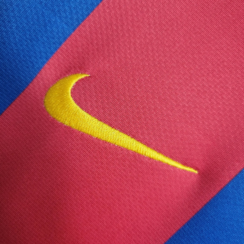 Camisa Barcelona Home 10/11 Retrô - Azul e Vermelha