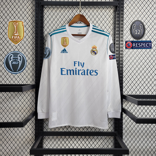 Camisa Manga Longa Real Madrid 17-18 Com patchs