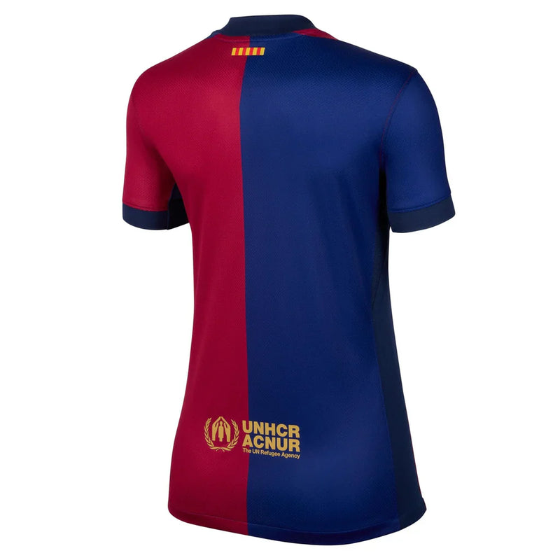 Camisa Barcelona Feminina Home 24/25 - Azul e Vermelha