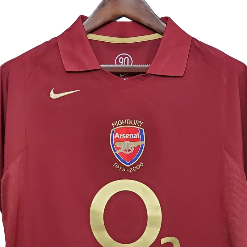 Camisa Arsenal Home 05/06 Retrô - Vinho