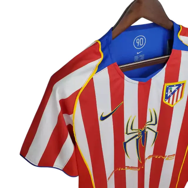 Camisa Atlético de Madrid Spider 04/05 Retrô - Branca e Vermelha