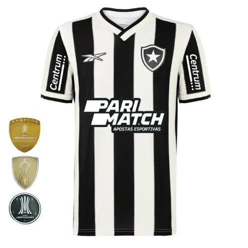 Camisa Botafogo Home 24/25 - Preta e Branca - C/ Patrocínio