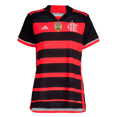 Camisa CRF Feminina Home 24/25 - Preta e Vermelha