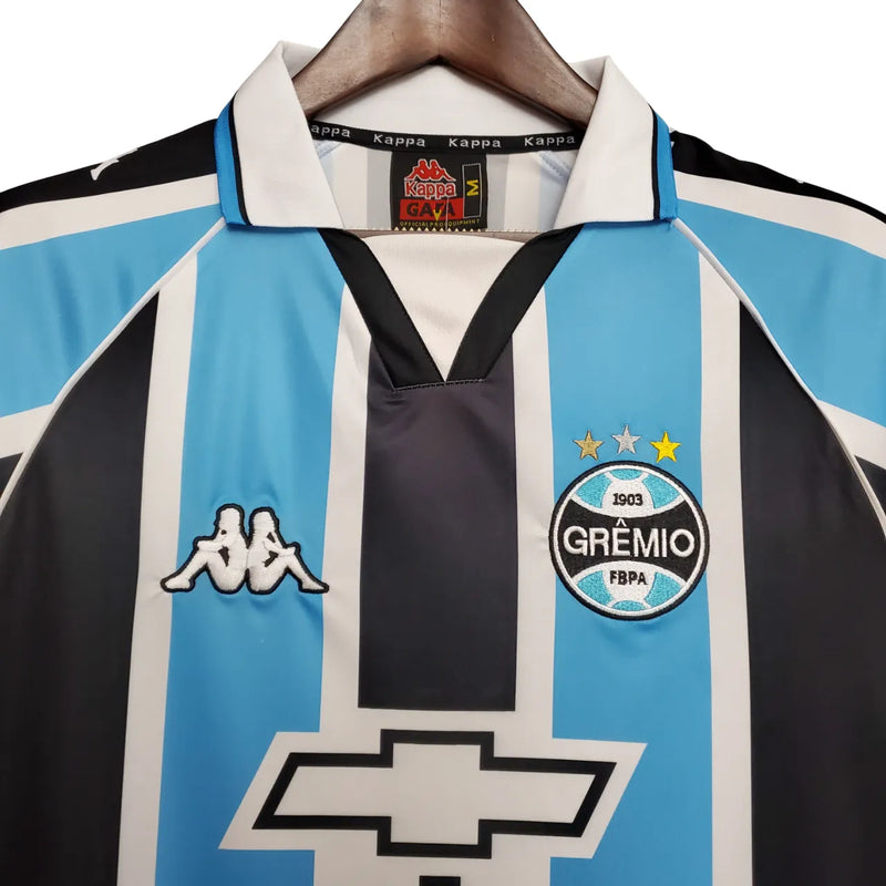 Camisa Grêmio Home 2000 Retrô - Azul e Preta