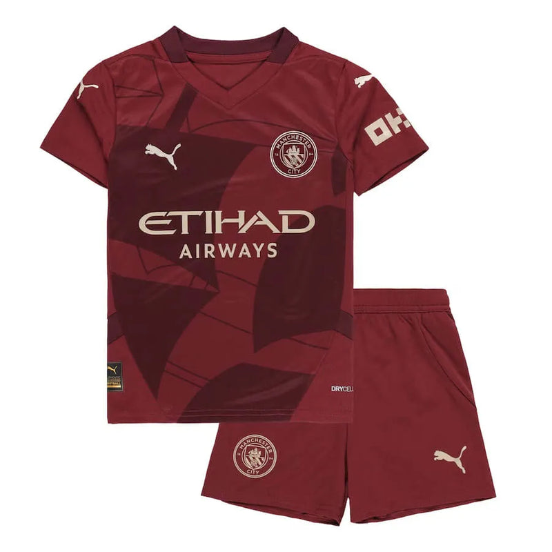 Conjunto Infantil Manchester City III 24/25 - Vinho