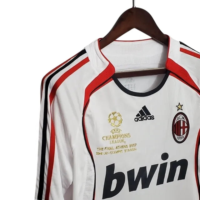 Camisa Milan Away 06/07 Retrô Manga Longa - Branca