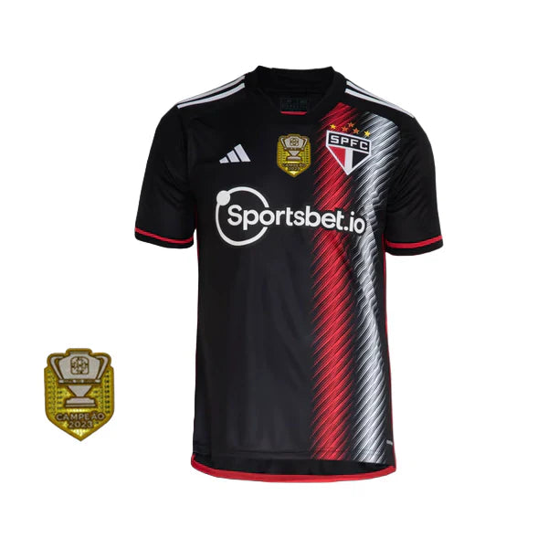 Camisa São Paulo Away 23/24 - Vermelha e Branca + PATCH COPA DO BRASIL