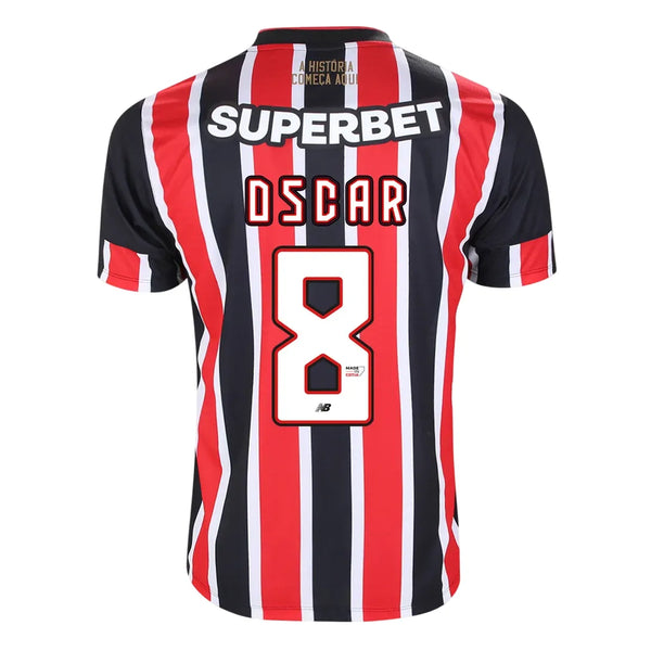 Camisa São Paulo Away 24/25 - Vermelha e Branca #Oscar