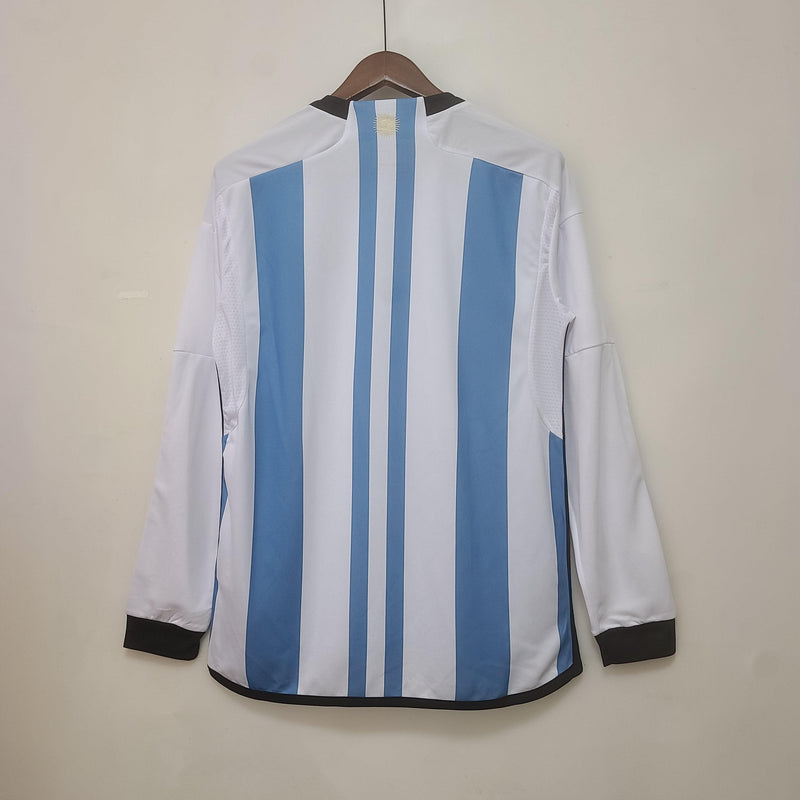 Camisa Manga Longa Argentina I 22/23 Adidas - Branco e Azul