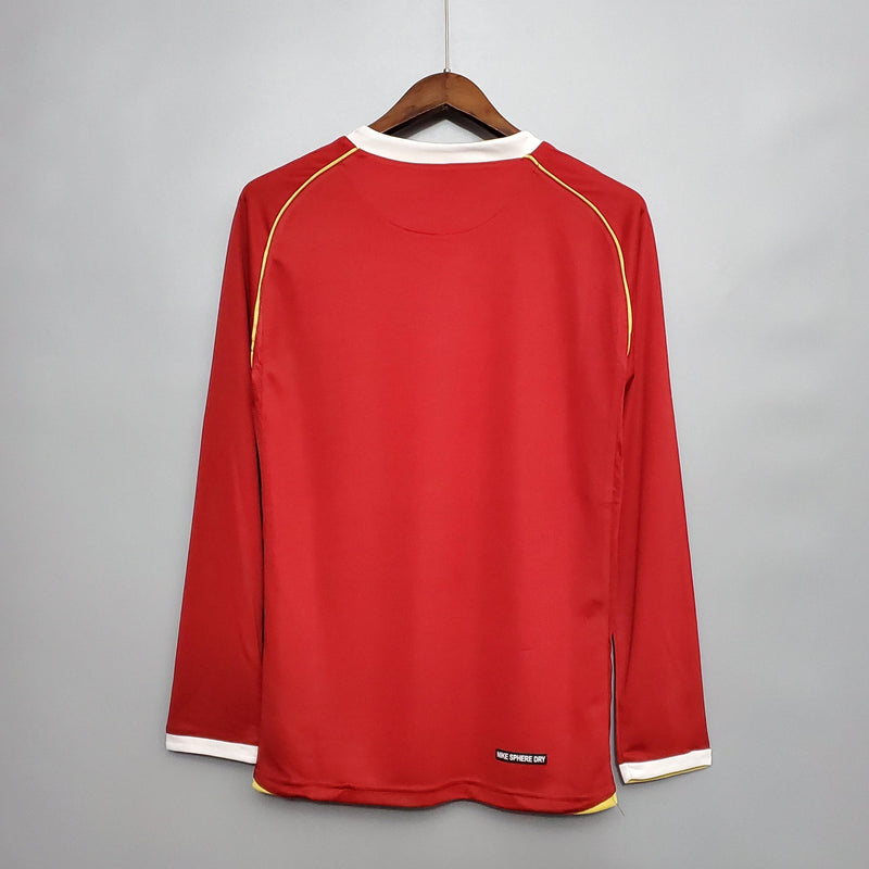 Camisa Manga Longa Manchester United 06/07 Nike - Vermelho