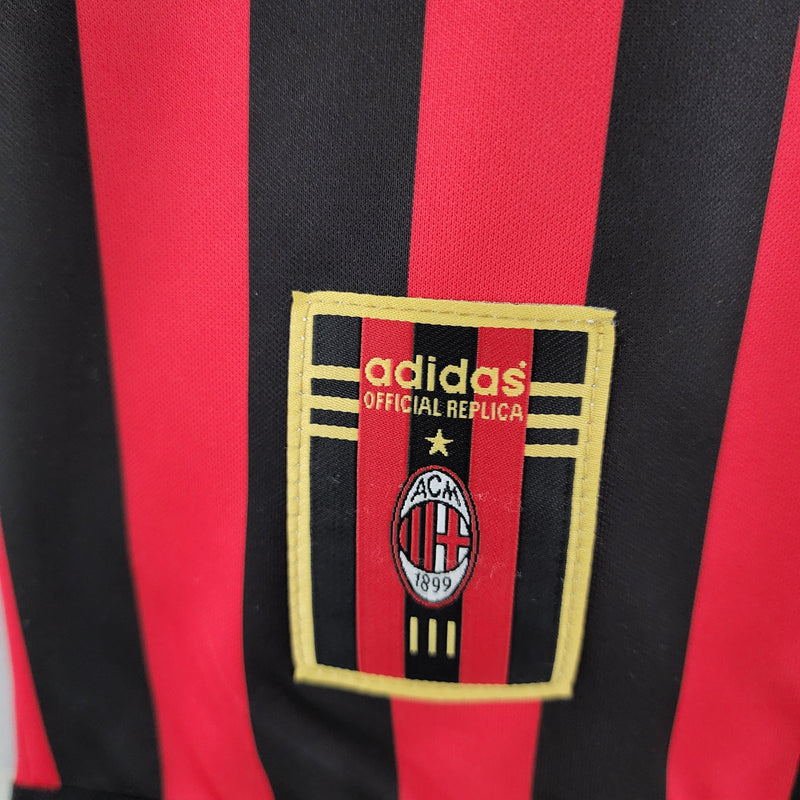 Camisa Manga Longa Milan 1999/2000 Adidas - Preto e Vermelho