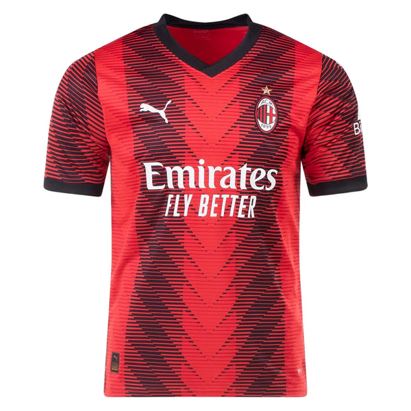 Camisa Milan Home 23/24 - Preta e Vermelha