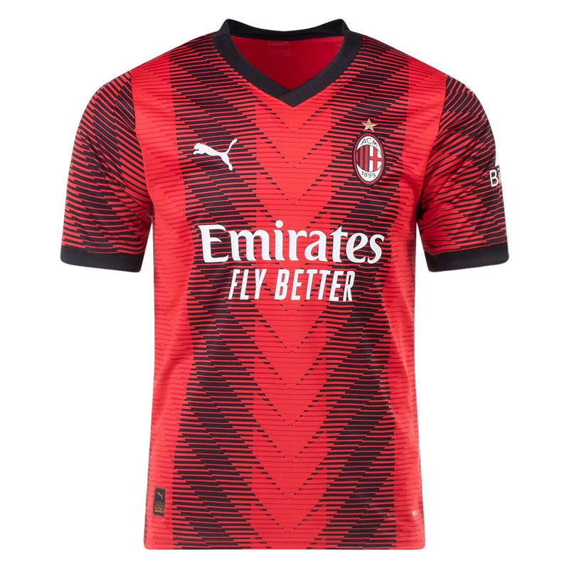 Camisa Milan Home 23/24 - Preta e Vermelha