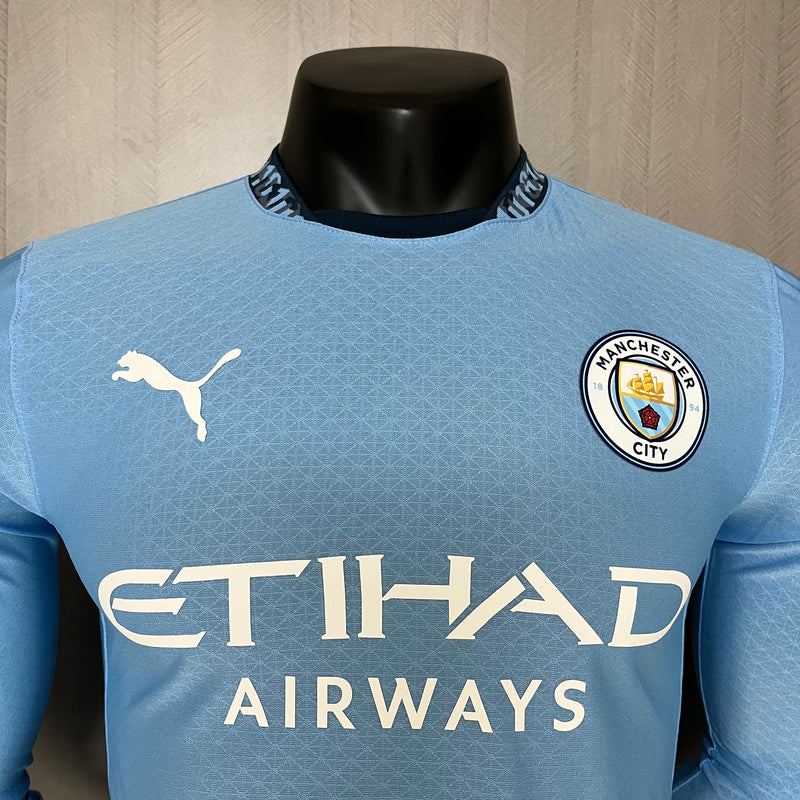 Manga longa Manchester City Home  24/25 Modelo Jogador