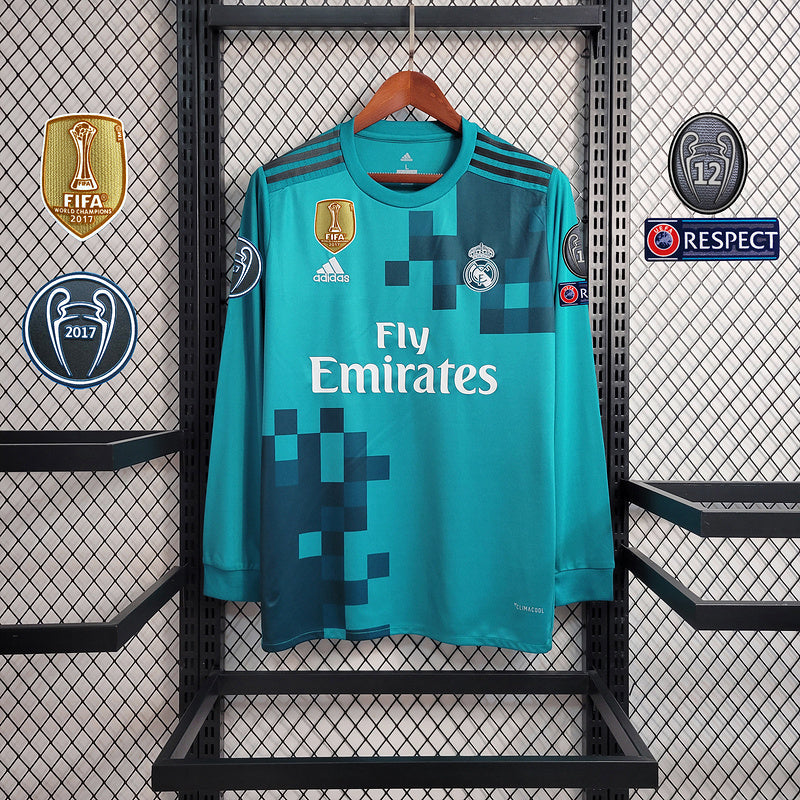 Camisa Manga Longa Real Madrid 17-18 Com patchs