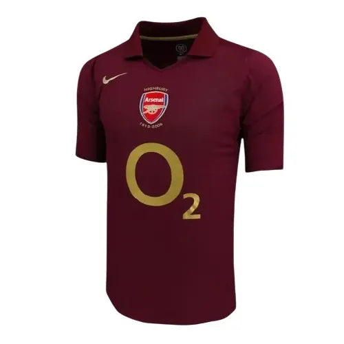 Camisa Arsenal Home 05/06 Retrô - Vinho