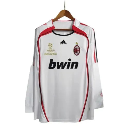 Camisa Milan Away 06/07 Retrô Manga Longa - Branca