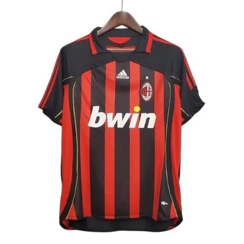 Camisa Milan Home 06/07 Retrô - Vermelha e Preta