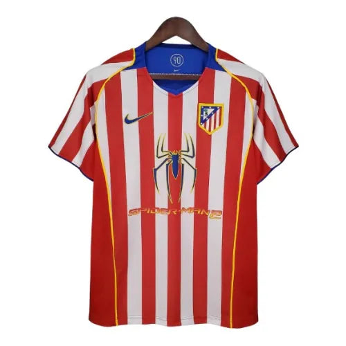 Camisa Atlético de Madrid Spider 04/05 Retrô - Branca e Vermelha